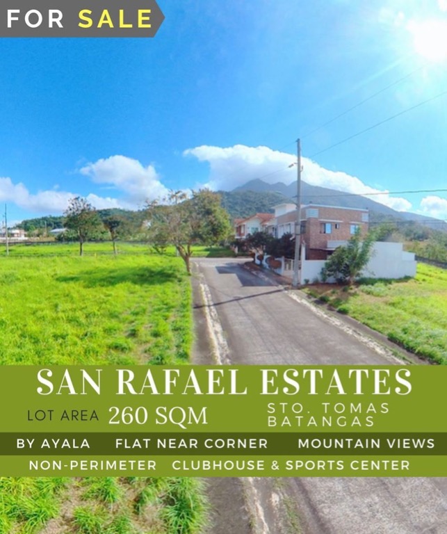 Sto. Tomas Batangas City San Rafael Estates Ayala Village Lot For Sale