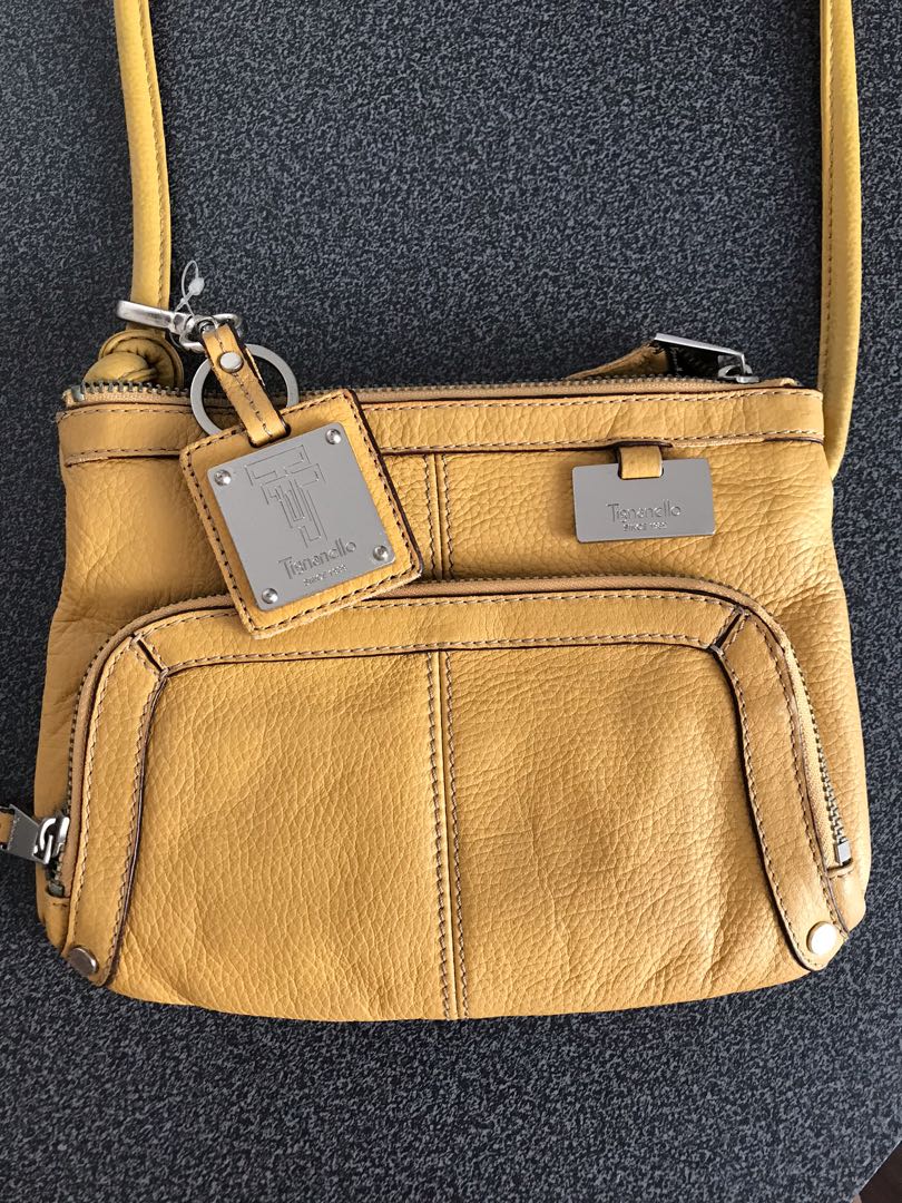TIGNANELLO MUSTARD COLOR LEATHER BAG, Women's Fashion, Bags & Wallets, Crossbody Bags on Carousell