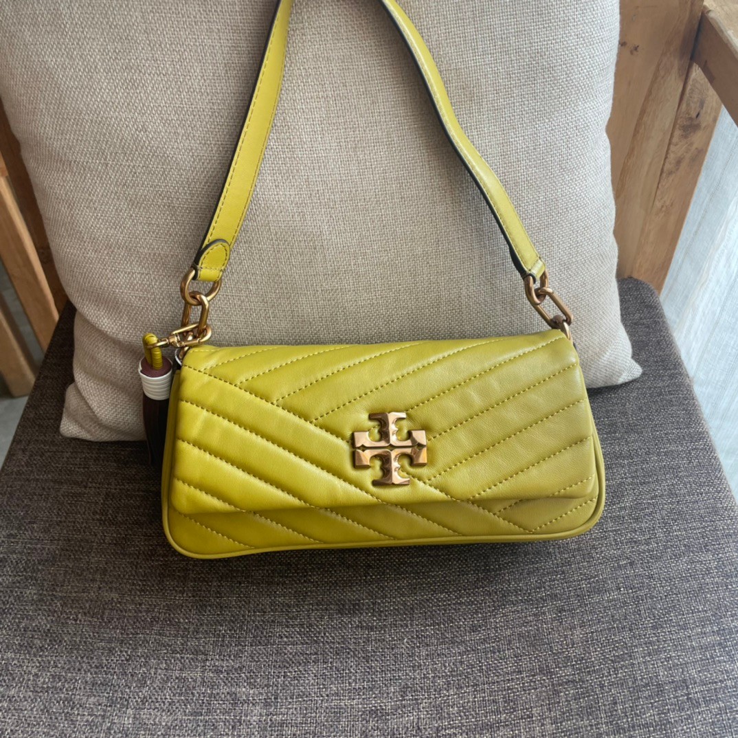 Tory Burch Kira Chevron Flap Shoulder Bag in Yellow