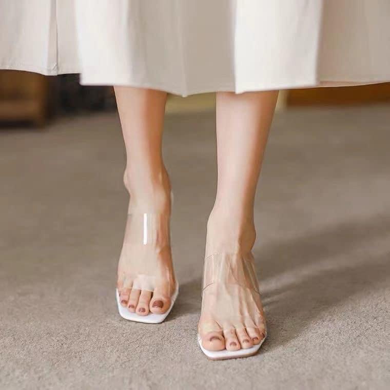 Sandals with 2025 transparent strap