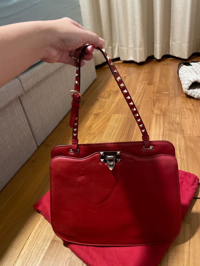 red leather valentino bag