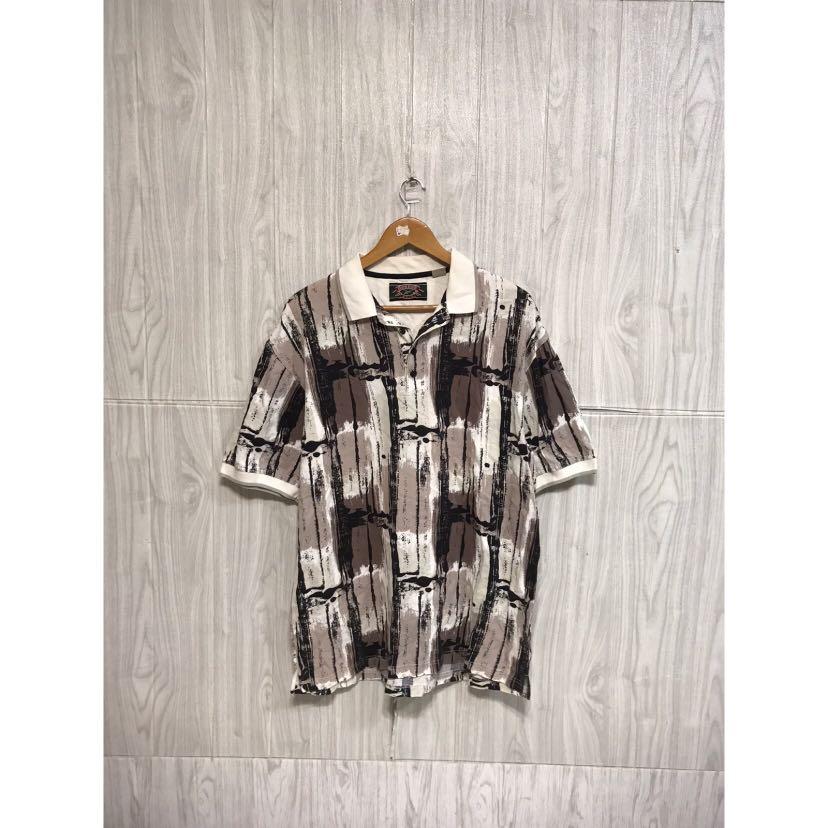 Vintage Reebok Golf Polo Shirt Abstract Design