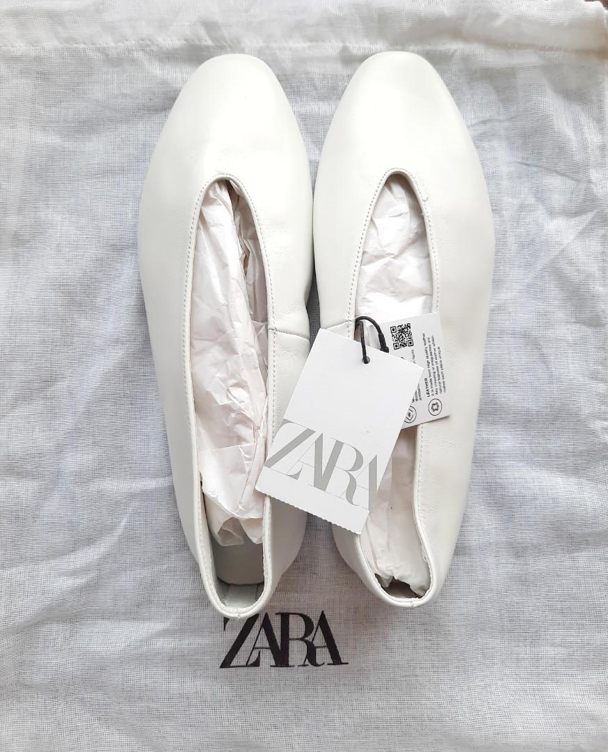 Zara Leather Ballet Flats Soft Shoes Women s Fashion Footwear