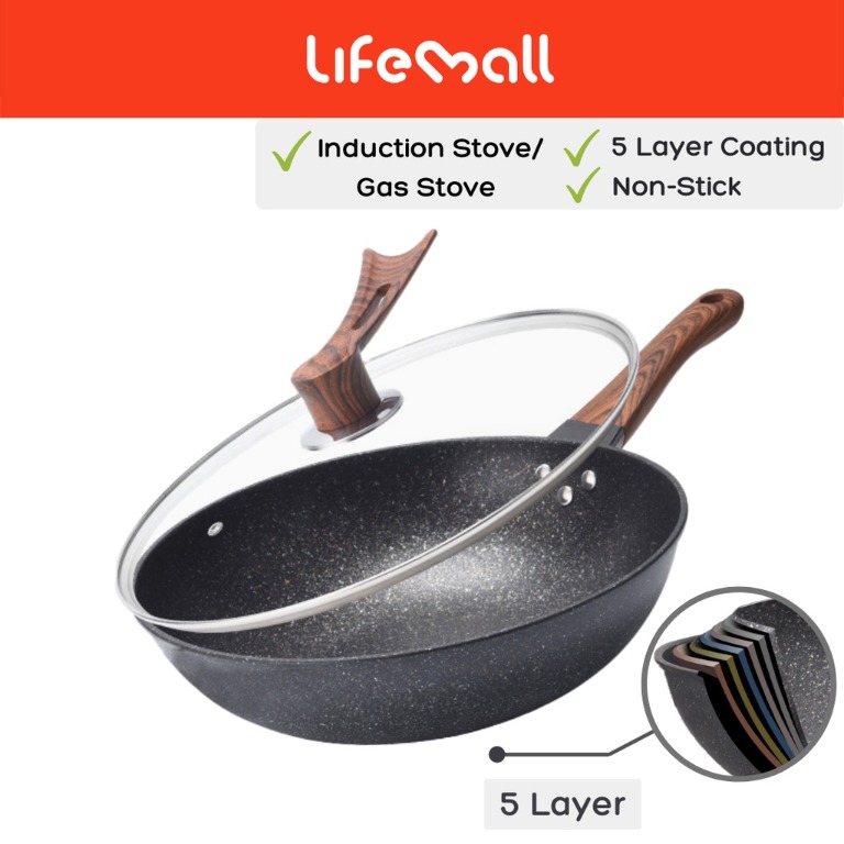 32cm NonStick Frying Pan/ Stone Pan/ Cooking Pots Woks, Furniture