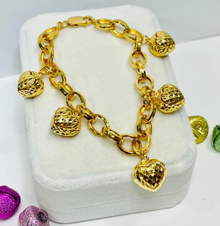 Gold heart charms for sale bracelets