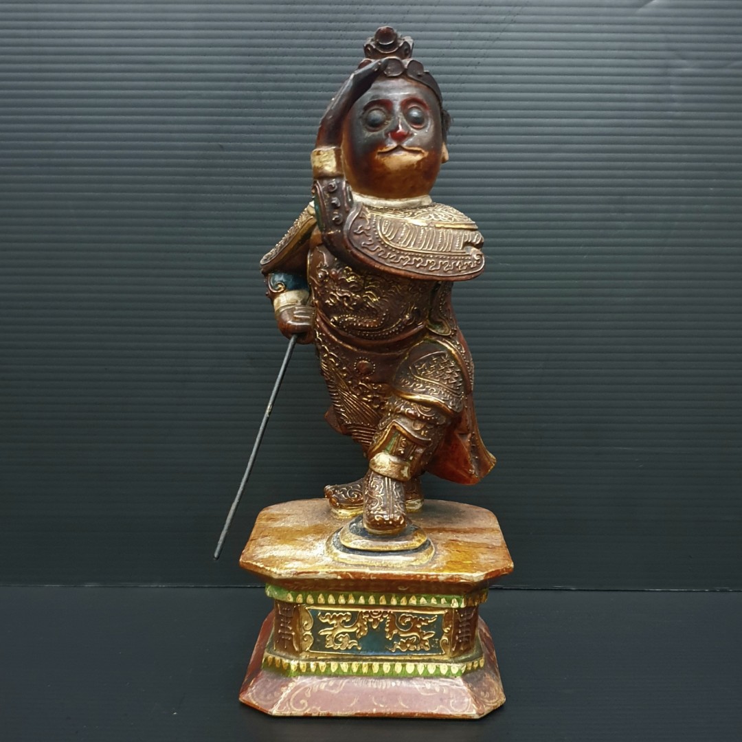 中国 蜜蝋琥珀彫刻 山水人物彫 置物 C R5013