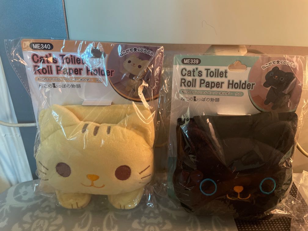 貓貓捲紙座捲紙架Cat's Toilet Roll Paper Holder, 傢俬＆家居, 浴室、廚房用品配件- Carousell