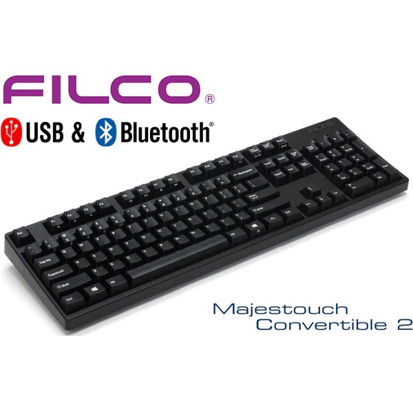 香港行貨FILCO Majestouch Convertible 2 104鍵無線機械式鍵盤(黑色 