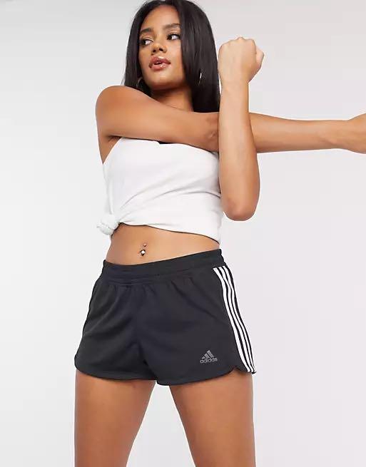 Adidas training 3 stripe hot sale shorts