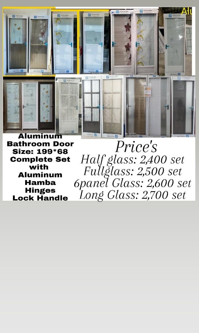 Aluminum Bathroom Door, Furniture & Home Living, Bathroom & Kitchen ...