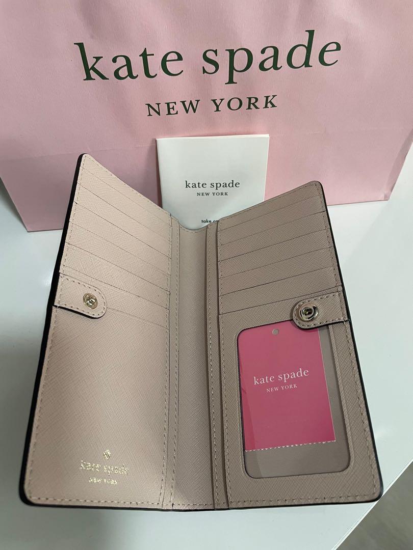 Authentic BN KATE SPADE Large Slim Bifold Wallet Eva Black