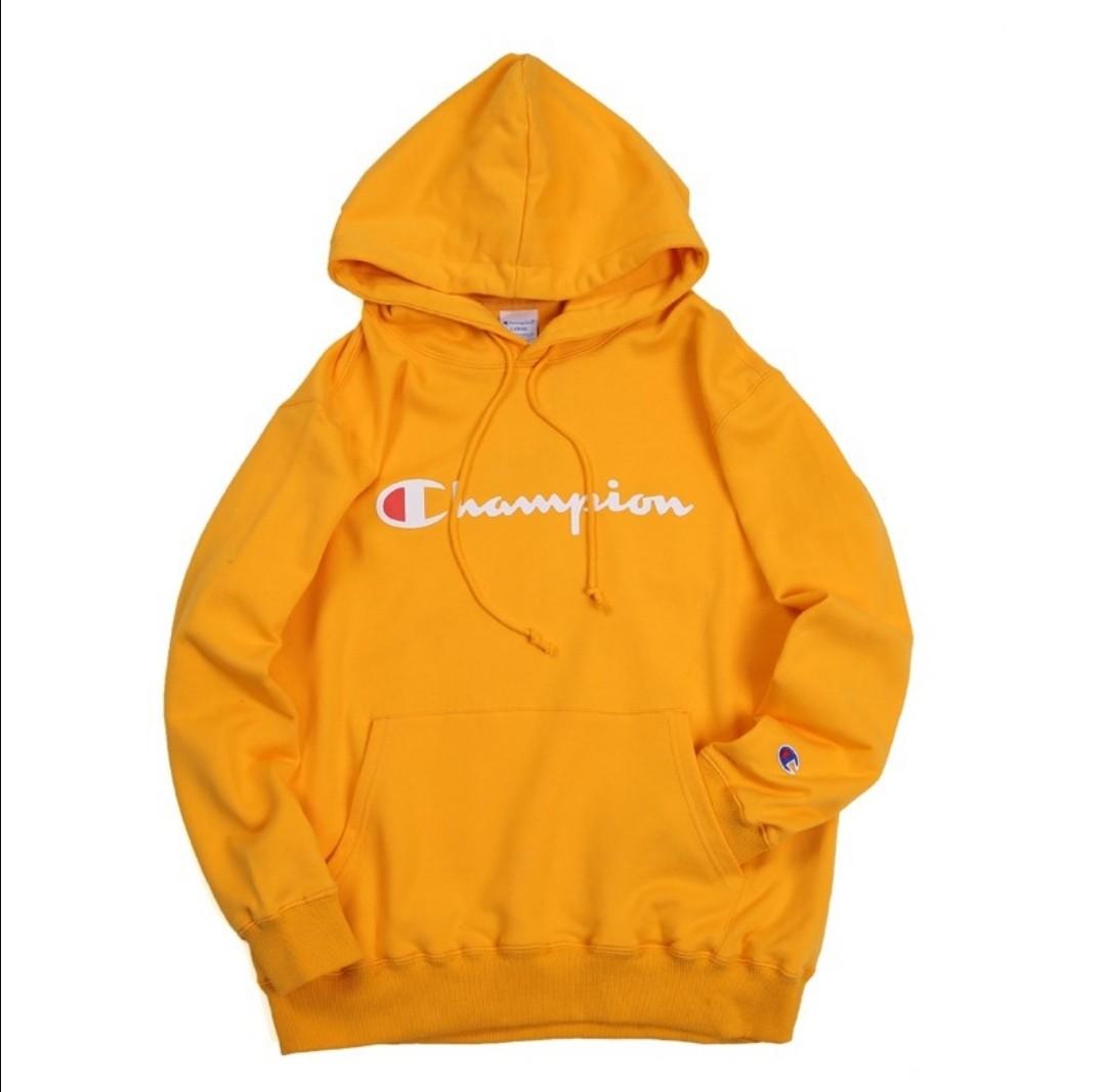 Authentic Champion Hoodie (Orange), Men's Fashion, Tops u0026 Sets, Hoodies on  Carousell