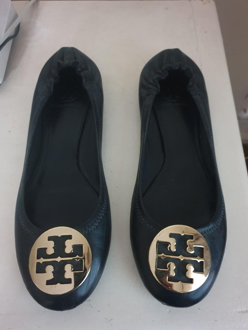 AUTHENTIC TORY BURCH BLACK SHOES SZ 10 .5, Women's Fashion, Footwear, Flats  & Sandals on Carousell