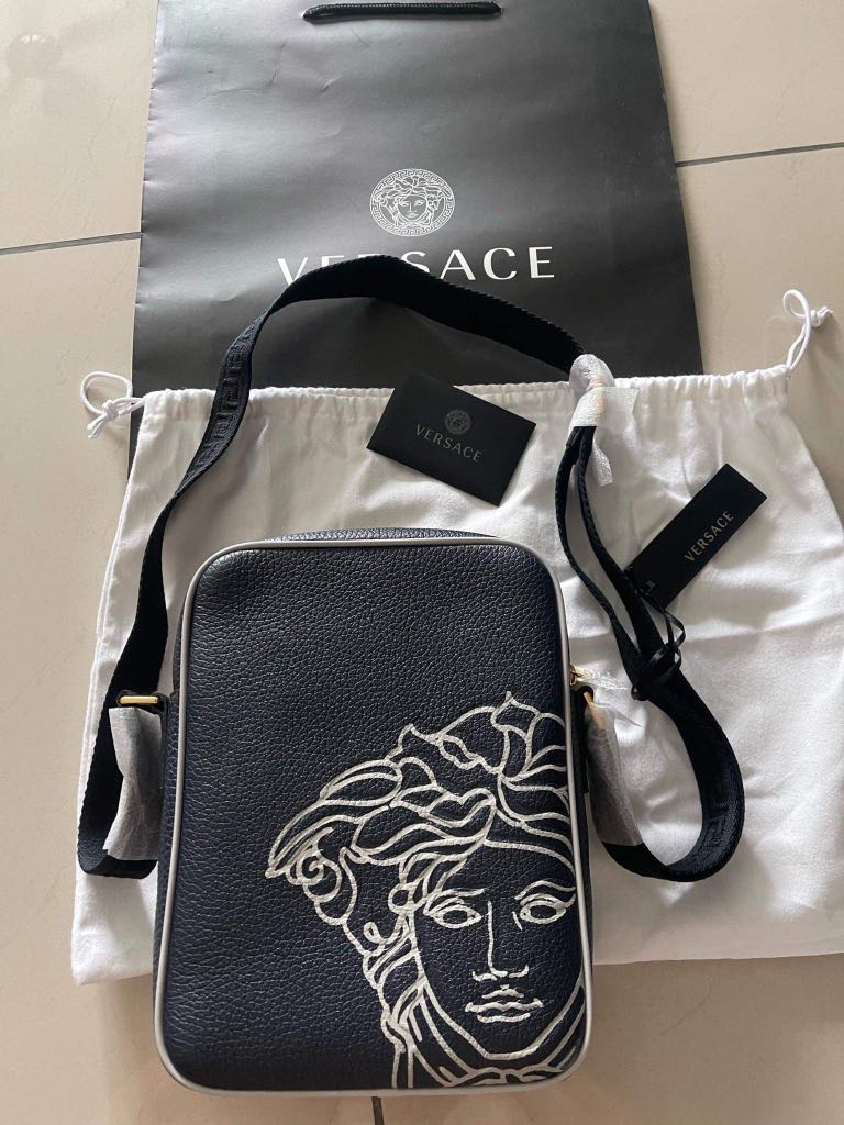 Palazzo empire leather handbag Versace Black in Leather - 40280822
