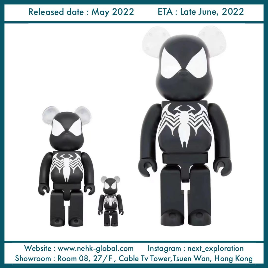 BEARBRICK 1000% Spider-Man Black Costume, 興趣及遊戲, 玩具& 遊戲類