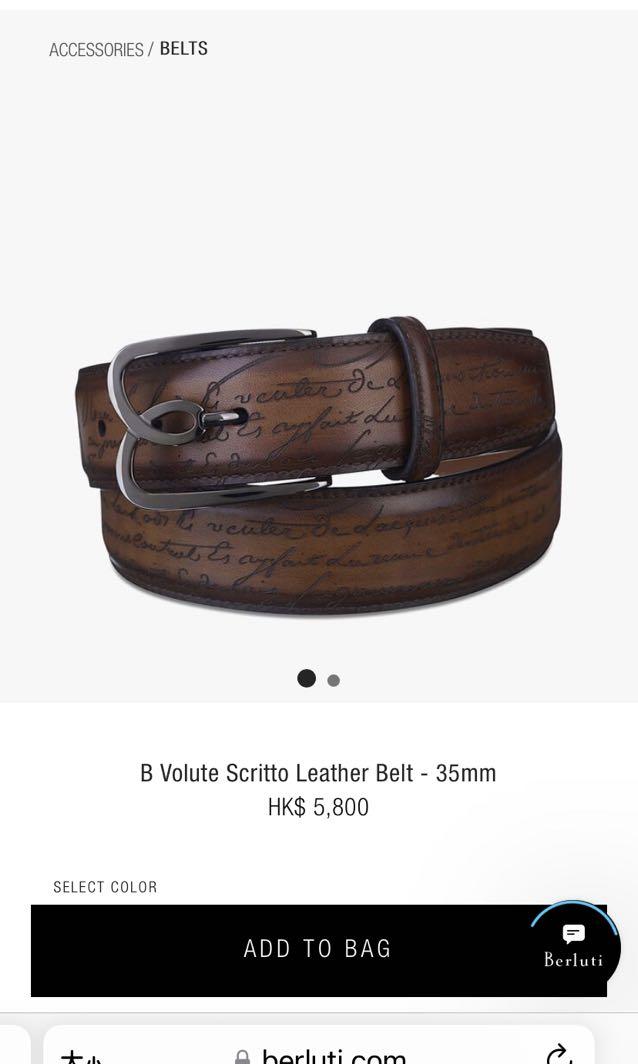 B Volute Scritto Leather 35Mm Reversible Belt