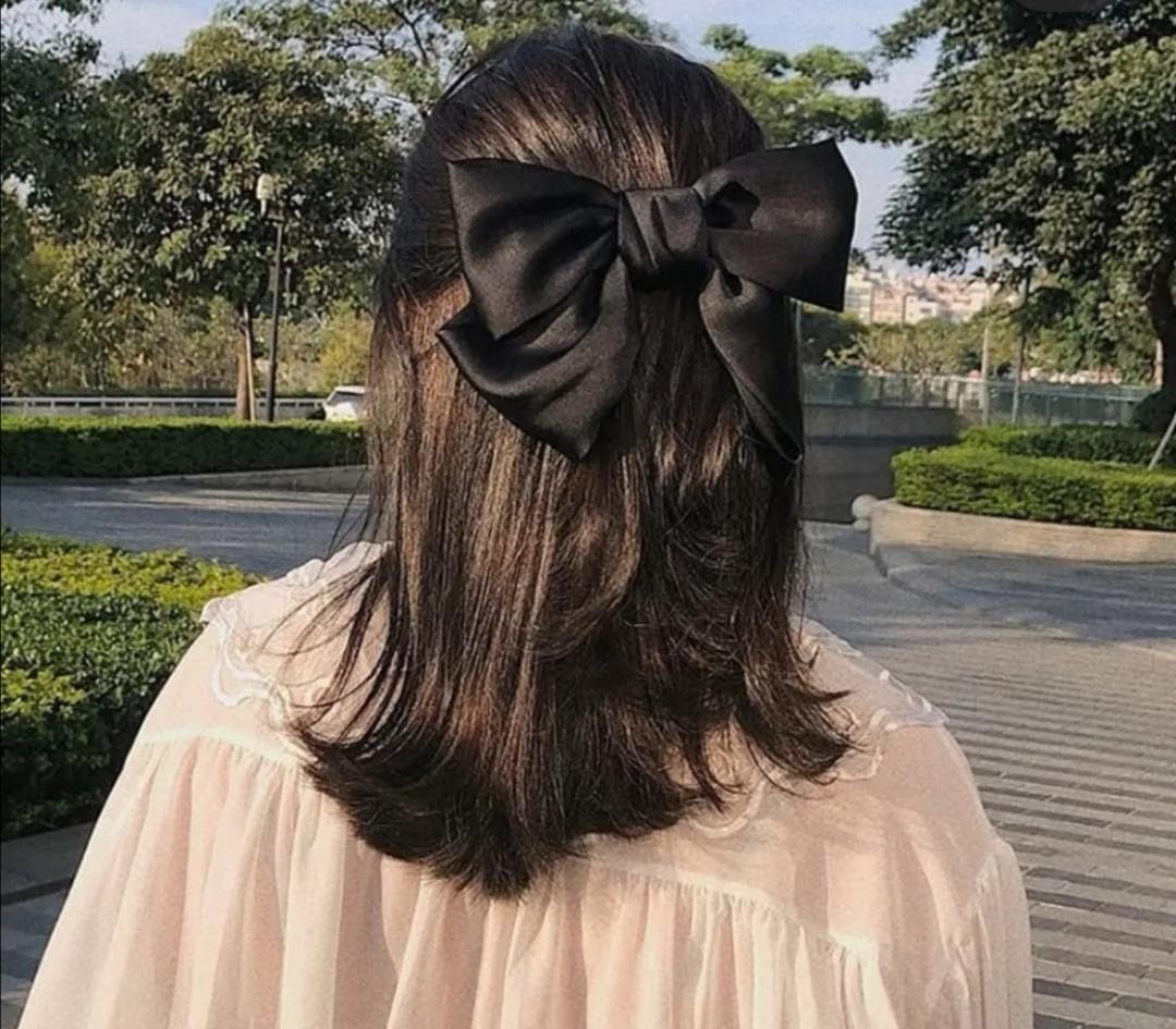 Black Ribbon Hair Clip