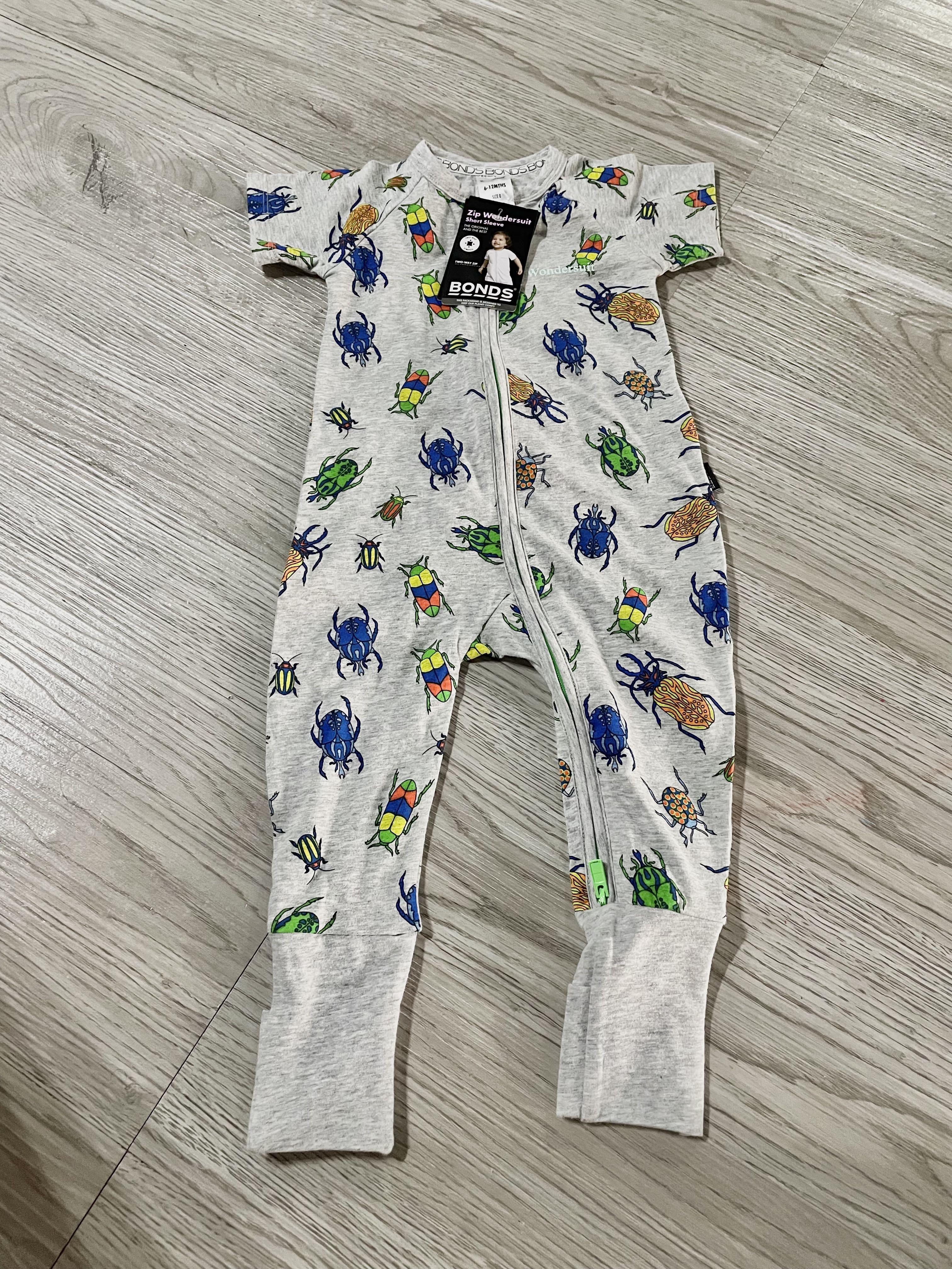 Bonds short sleeve zip wondersuit top