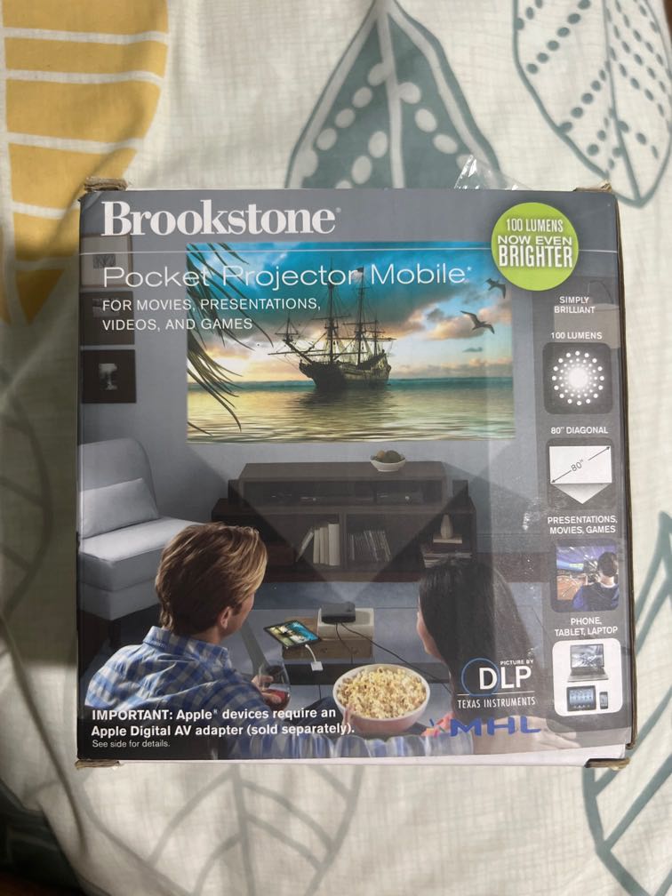 Brookstone portable projector, TV & Home Appliances, TV & Entertainment