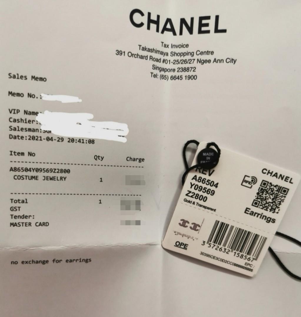 CHEAP Authentic Chanel Earrings / Chanel CC Logo Earrings / Chanel Crystal  Dangling Earrings / Chanel Dangling Crystal Earrings with Receipt