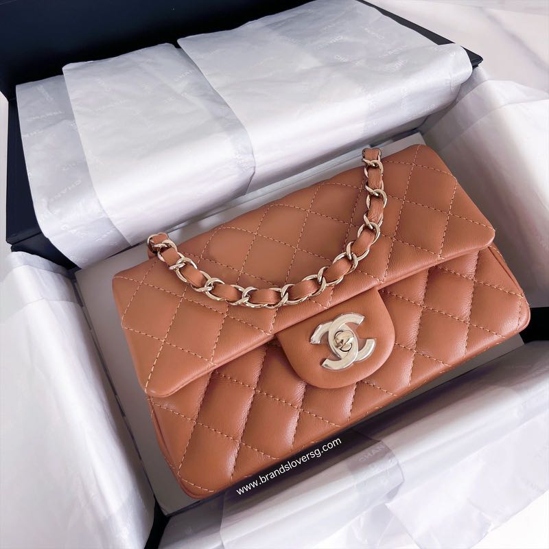 ✖️SOLD✖️ Chanel Mini Rectangle Classic Flap CF in 22S Caramel Lambskin  LGHW, Luxury, Bags & Wallets on Carousell