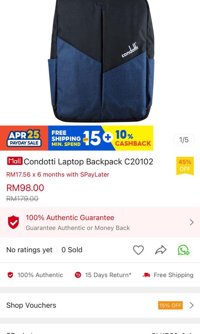 Condotti Laptop Backpack C20102, Computers & Tech, Parts & Accessories ...