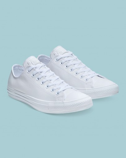 All white leather converse top