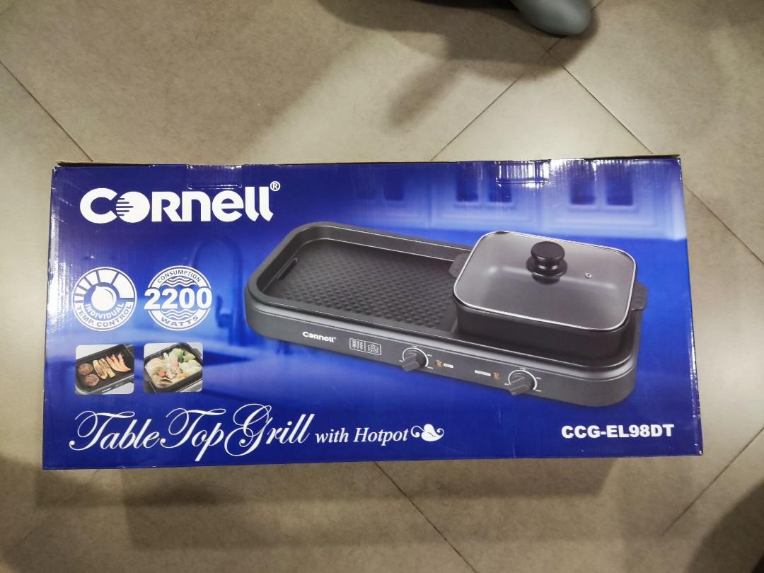 Cornell table top grill with hotpot CCGEL98DT, TV & Home Appliances