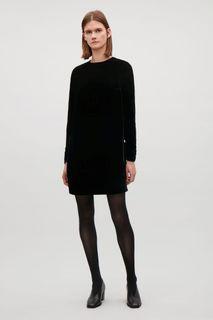 Cos black velvet dress