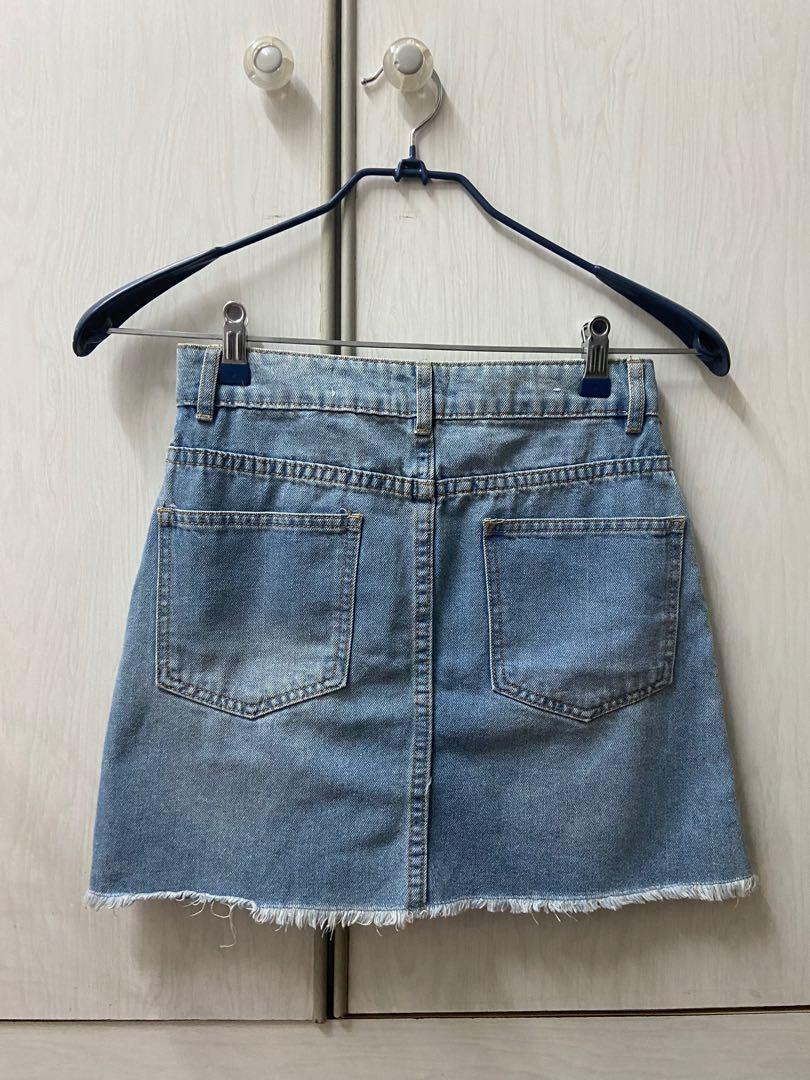 Cotton on a deals line denim skirt