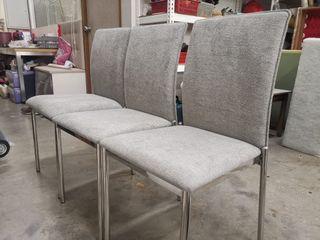 Dining chair with stainless steel leg (fabric/pvc)