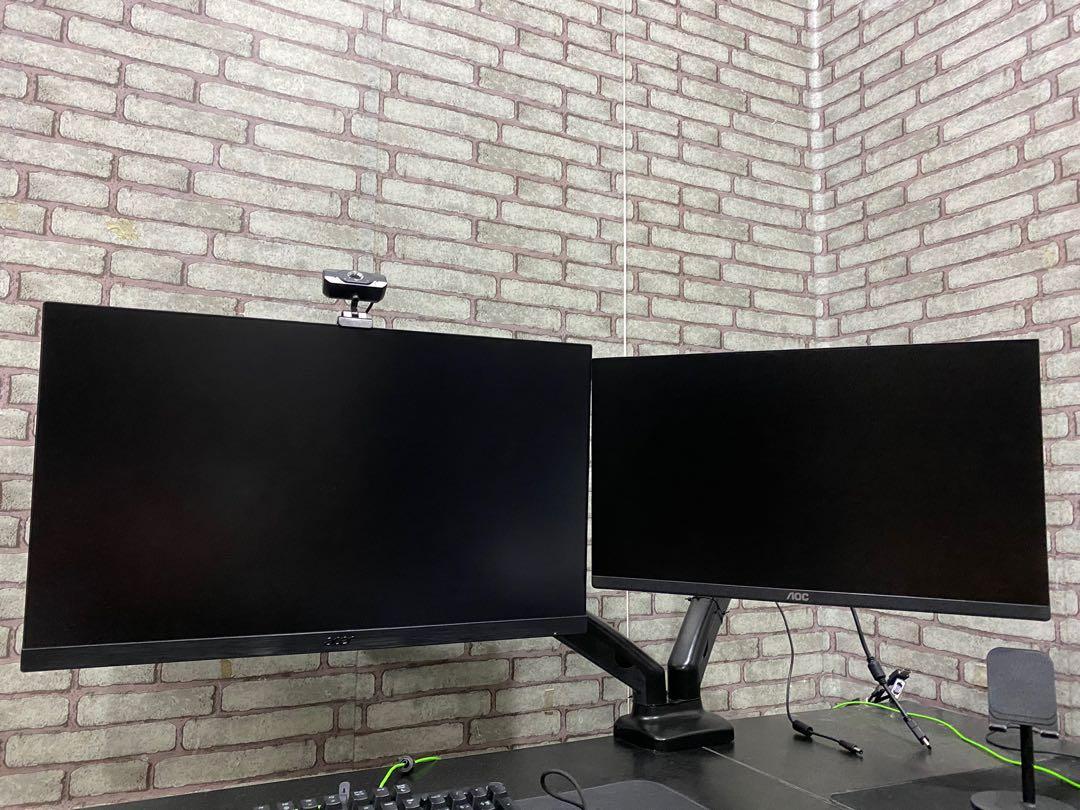 Dual monitor 27 inch and 22 inch, Computers & Tech, Parts & Accessories, Monitor Screens on