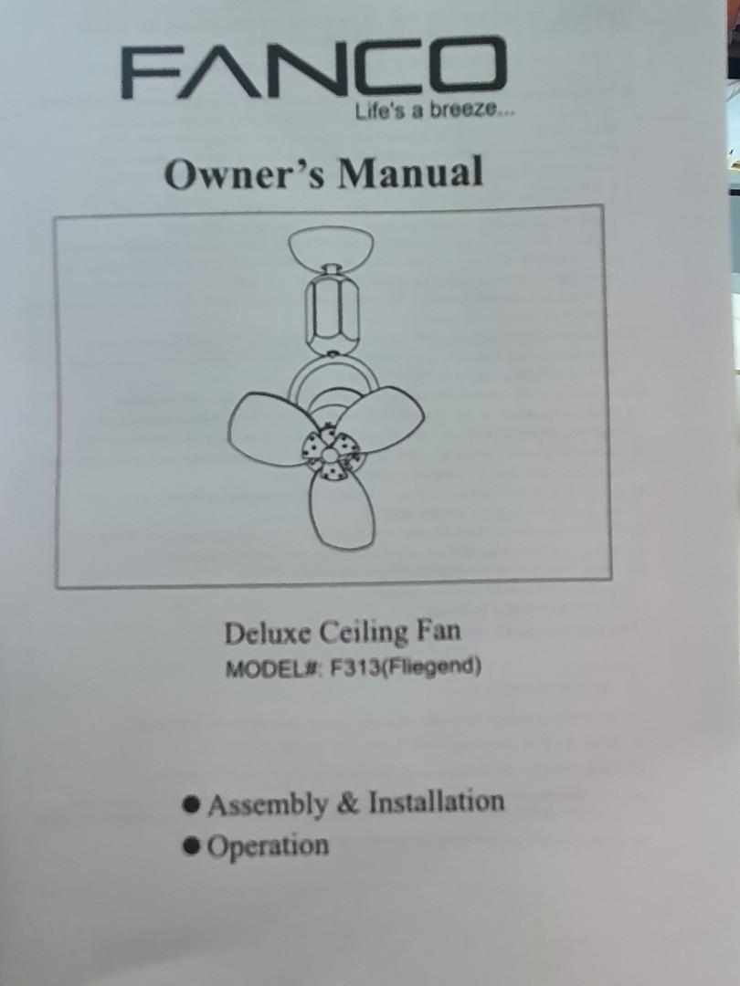 Fanco Ceiling Fan Manual Shelly Lighting