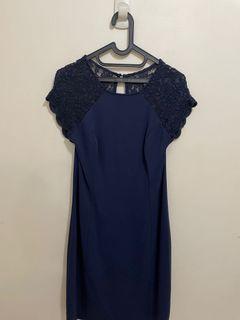 Forever New Navy dress with lace top