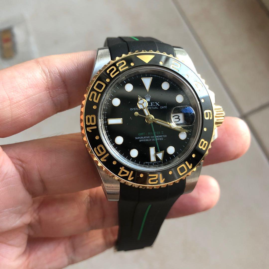 Full Set 116713LN year 2011 Gmt master ii half gold Rolex