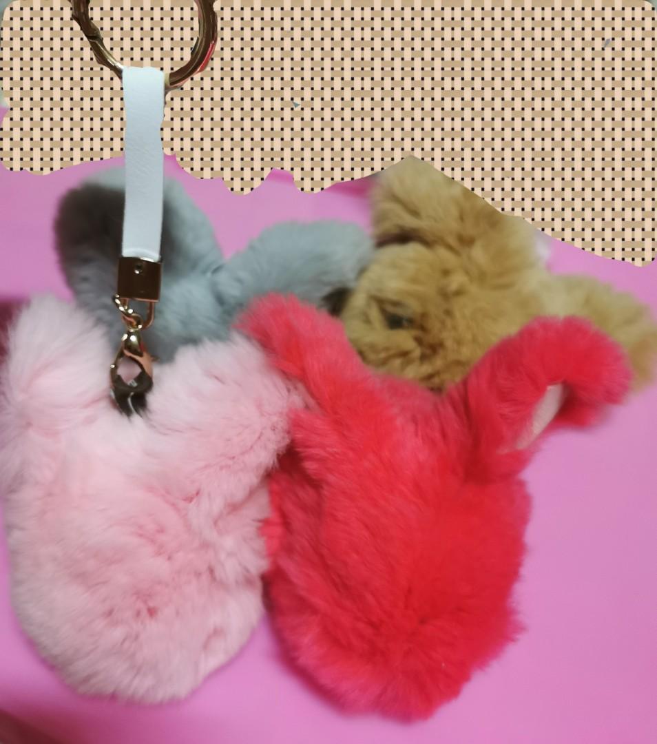 Furry rabbit key chain Hobbies Toys Toys Games on Carousell