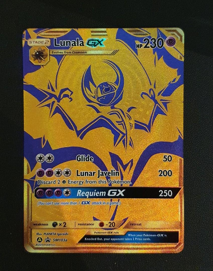 Pokemon Lunala GX Gold Full Art Promo SM103a NM 