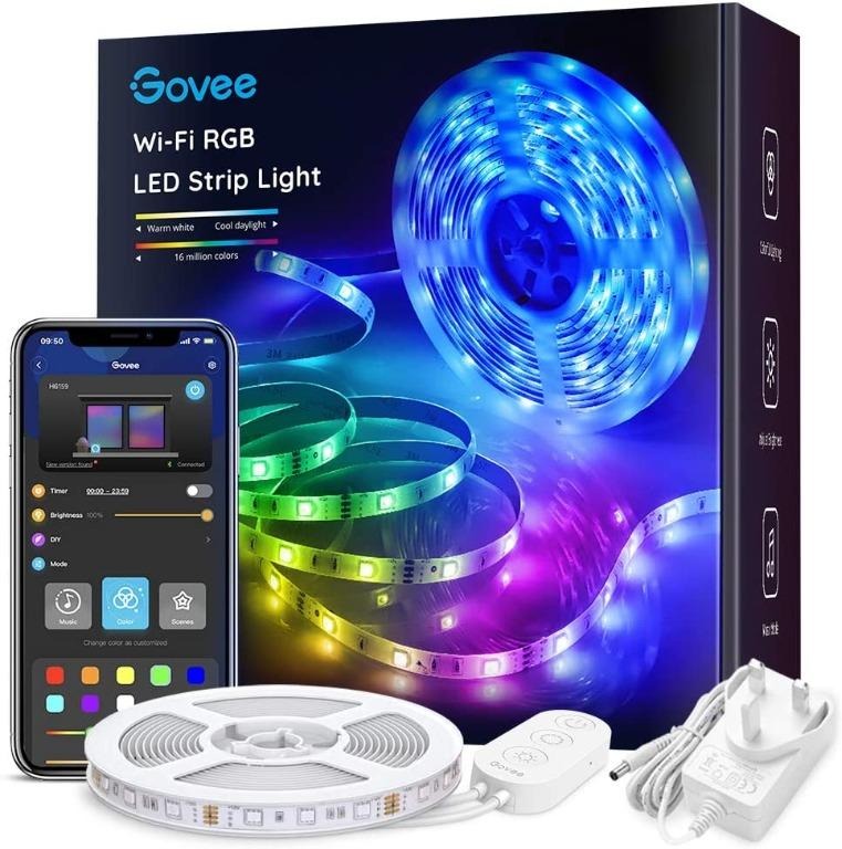 Govee RGBIC LED Strip Lights 32.8FT Bluetooth Segmented DIY Control Color Changing LED Lights with Music Mode Kitchen 2×16.4FT Timer Living Room Party App and Remote Control for Bedroom