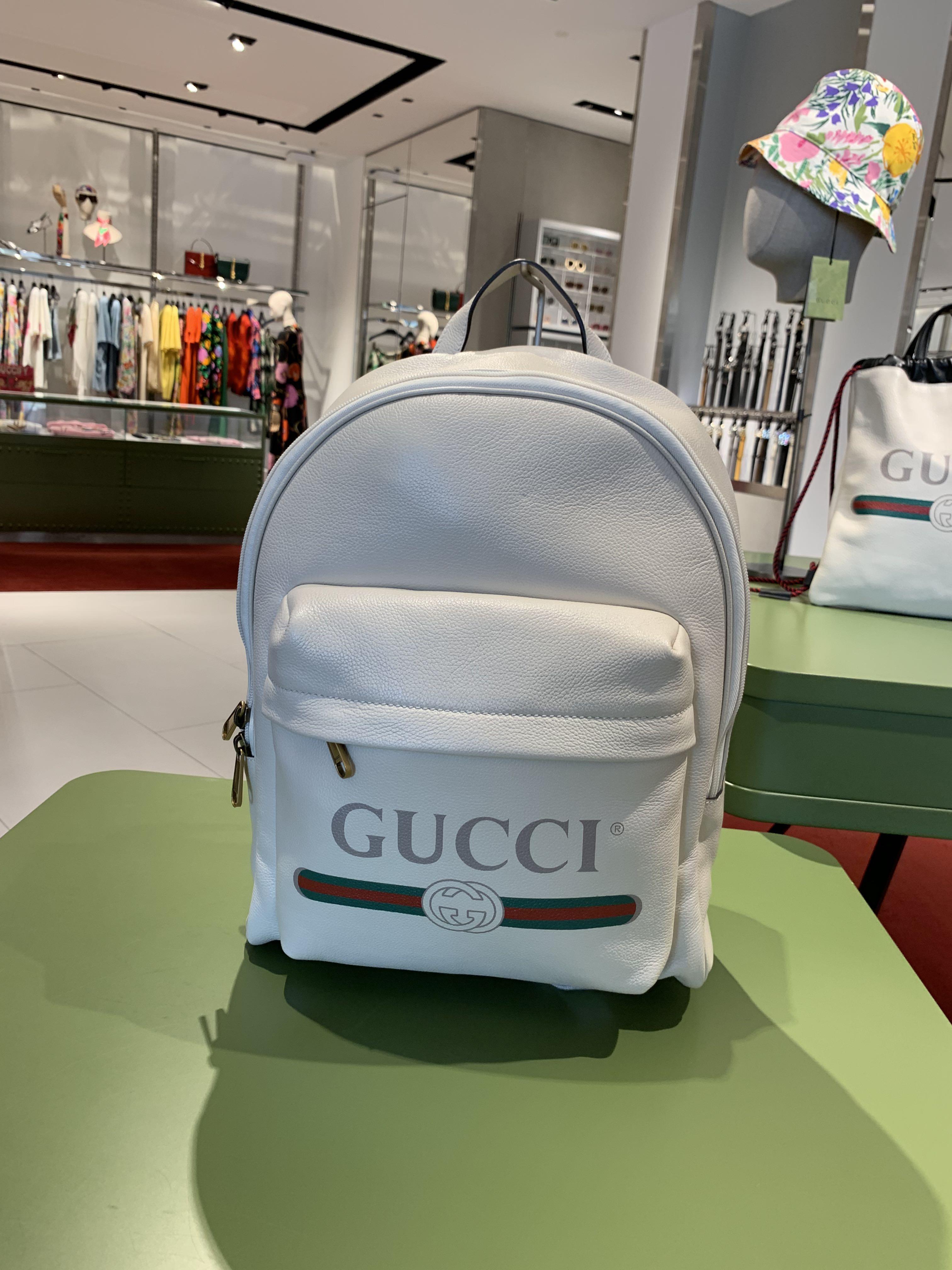 Gucci print leather backpack sales