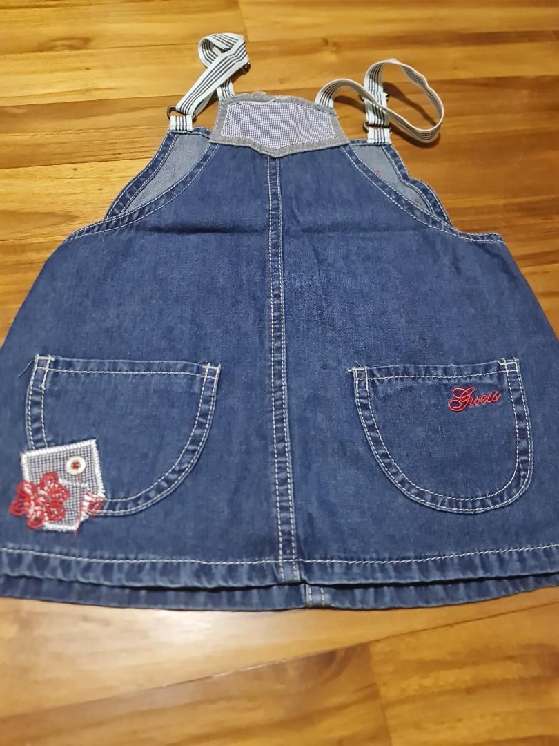 GUESS Denim Overall Dress, Babies & Kids, Babies & Kids Fashion on