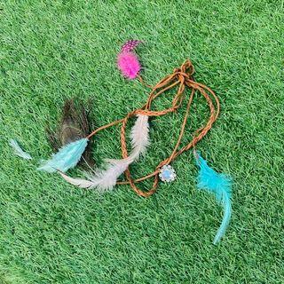 Heart Feather Headband | Hippie Hipster Colorful Rainbow 70s Boho Bohemian Tassel Flower Crown Coachella Head Hair Band