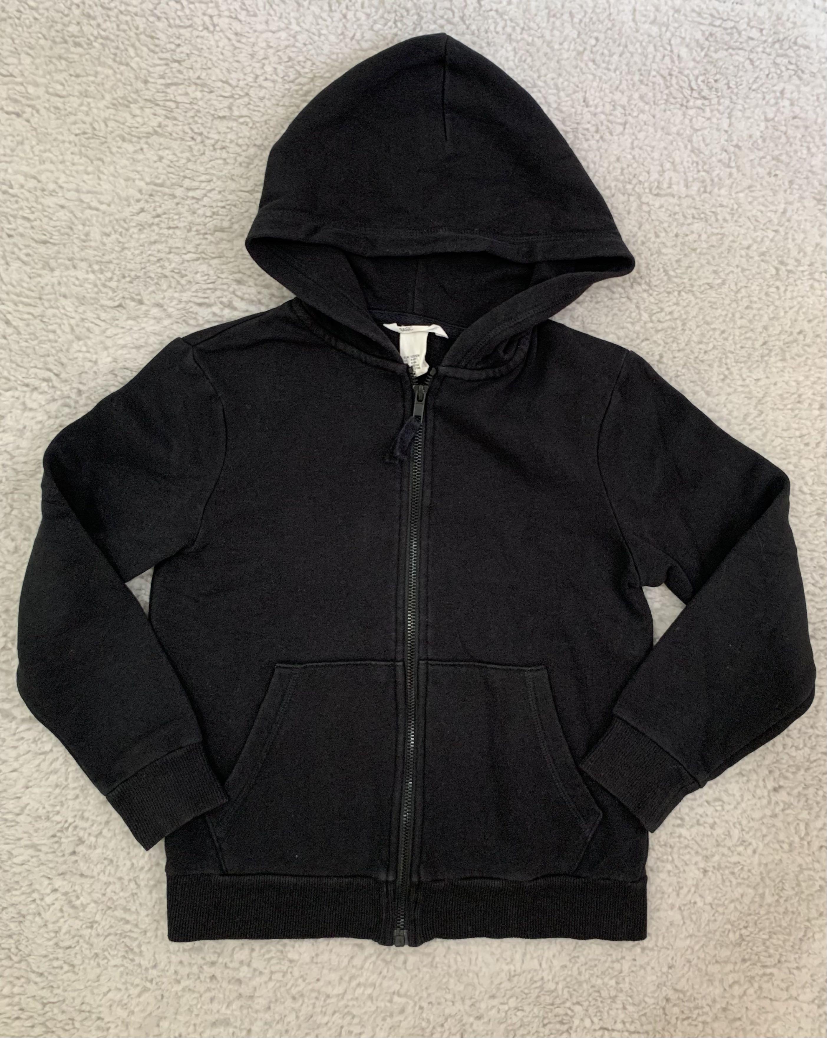H M Black Zip through Hoodie for Kids Babies Kids Babies Kids Fashion on Carousell