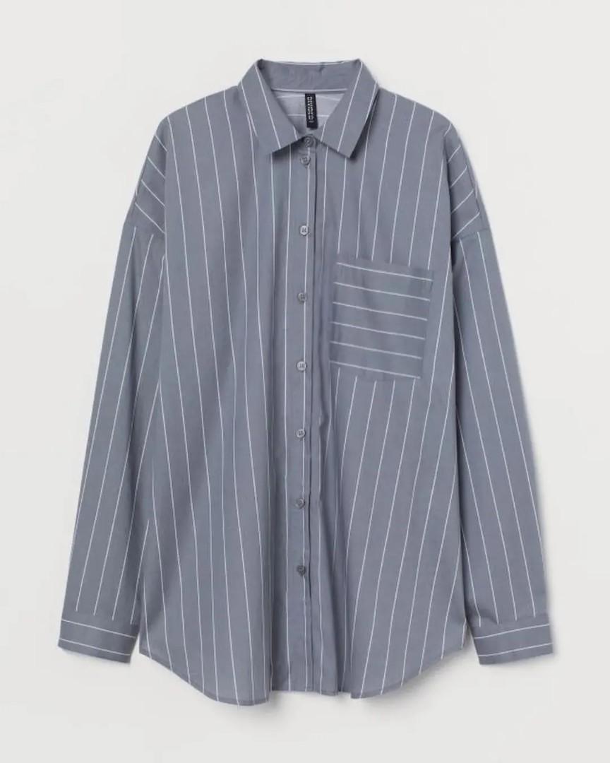 H\u0026M Oversized Cotton Shirt, Fesyen 