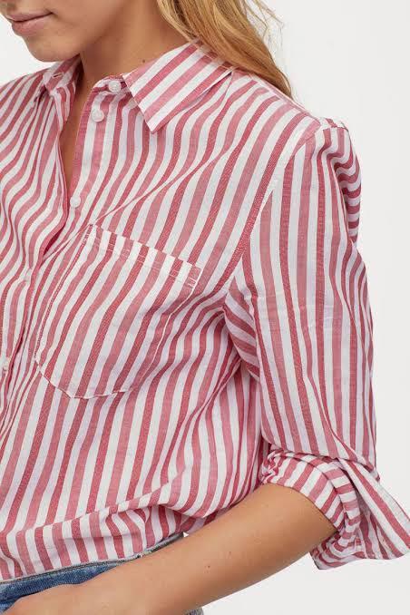 H\u0026M Oversized Red and White Stripes 