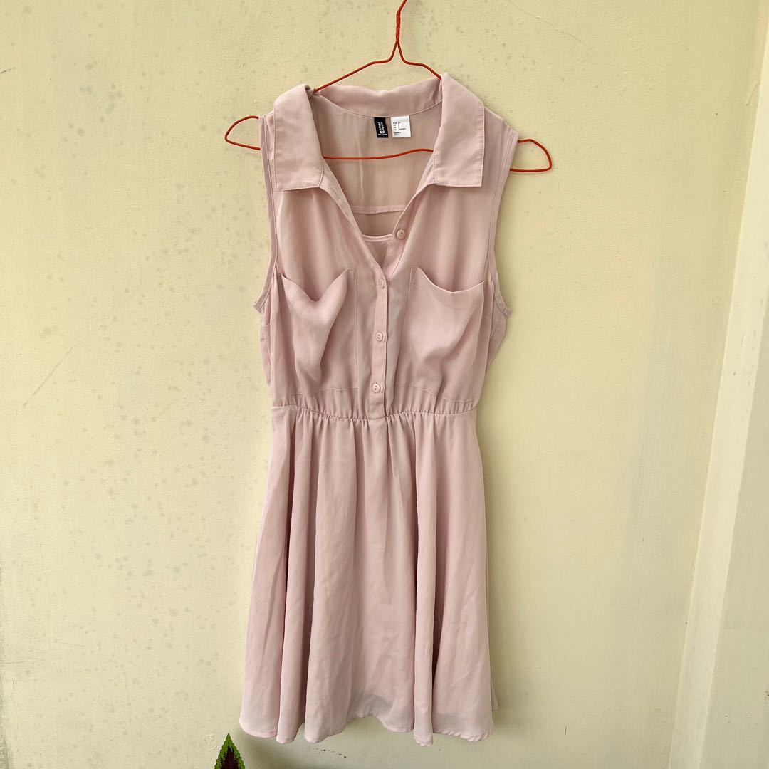 H\u0026M Pink Dress, Fesyen Wanita, Pakaian 