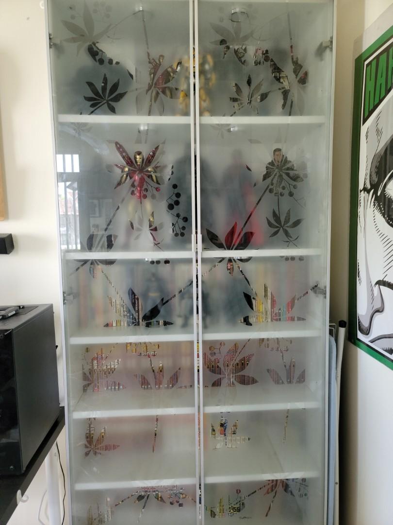 Ikea Morliden Floral Frosted Glass Doors for Billy Bookcase. Glass