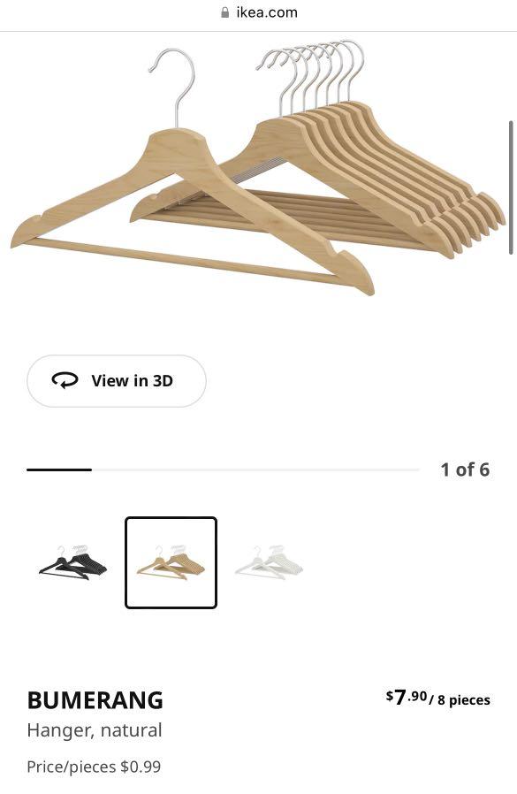 Ikea Wooden Hangers, Furniture & Home Living, Furniture, Other Home