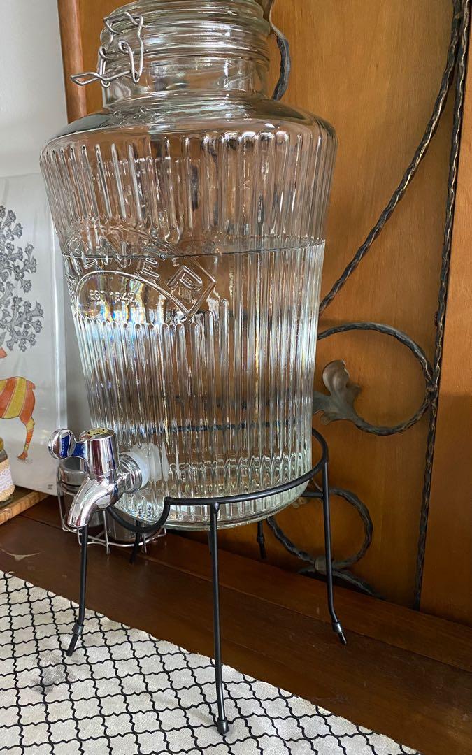 Kilner water dispenser with lid and stand, Furniture & Home Living