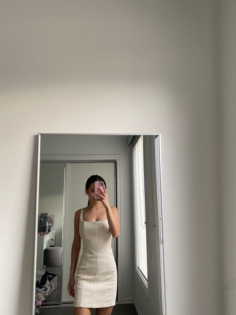 Kookai Oyster Bustier Dress Cream 