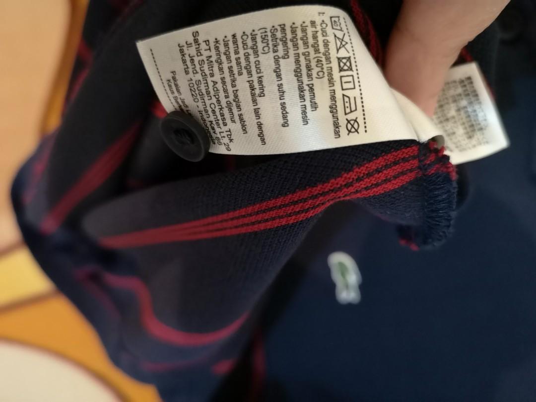 LACOSTE (Category: Tshirts & Polo Shirts ) located in Mandaluyong City. Submitted by japs2 (Listing ID 1156854908, Image 3). Description: Lacoste Size 3 W18inches, L27inches Blue stripes Brand new (never worn) RFS: small for me Mandaluyong Area.
